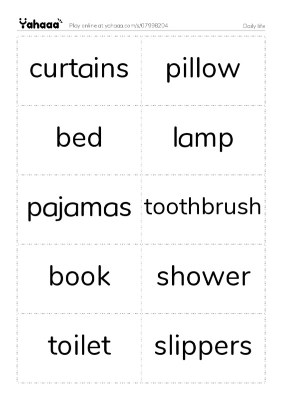 Daily life PDF two columns flashcards
