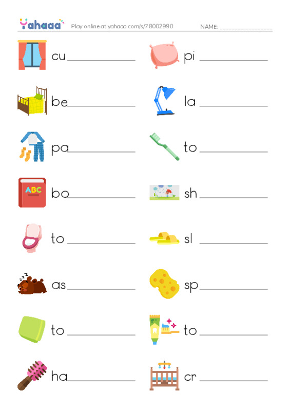 Daily life PDF worksheet writing row