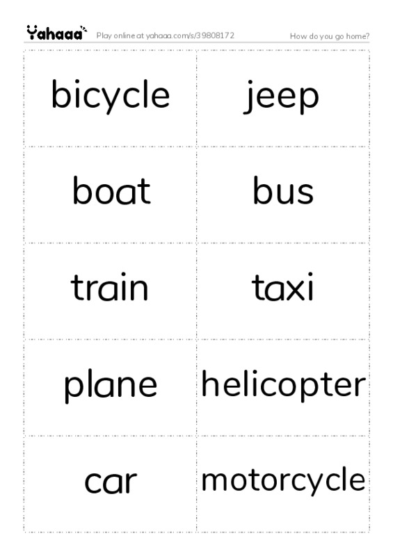 How do you go home? PDF two columns flashcards