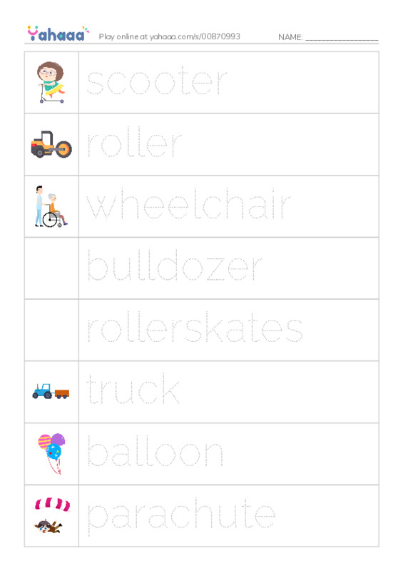 vehicles PDF one column image words