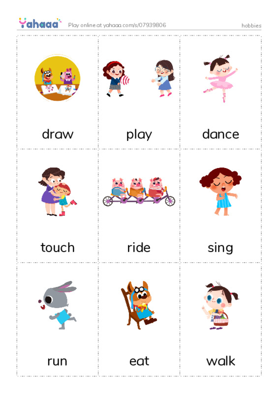 hobbies PDF flaschards with images