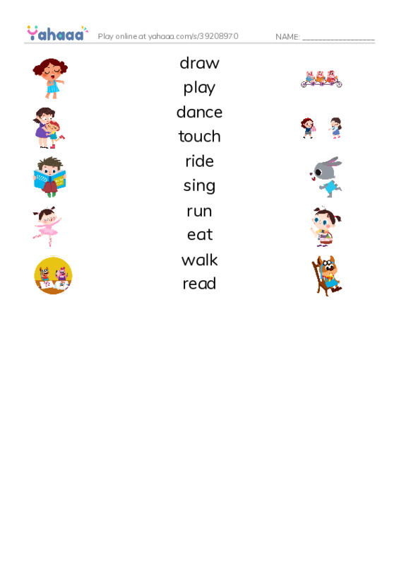 hobbies PDF three columns match words