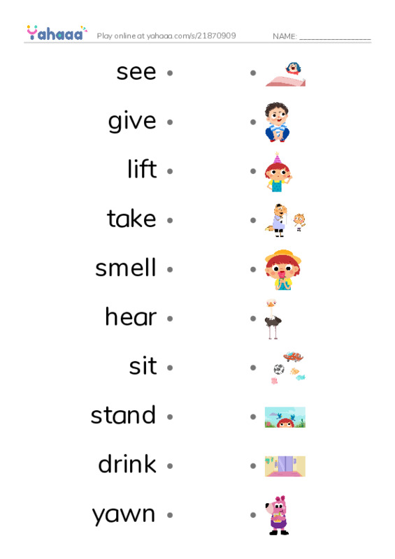 I can PDF link match words worksheet