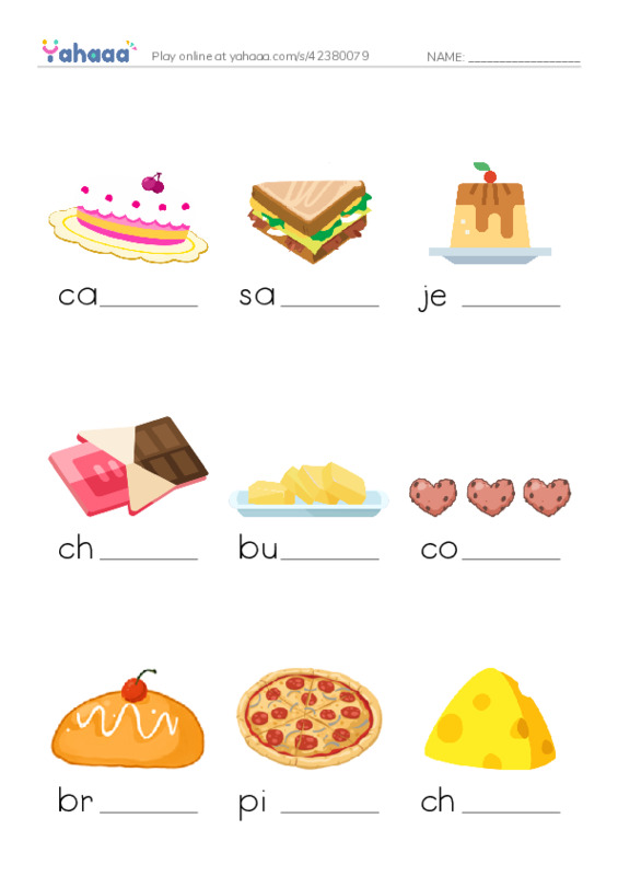 Food and drink PDF worksheet to fill in words gaps