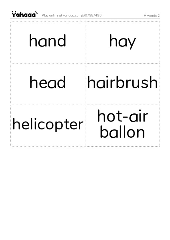 H words 2 PDF two columns flashcards