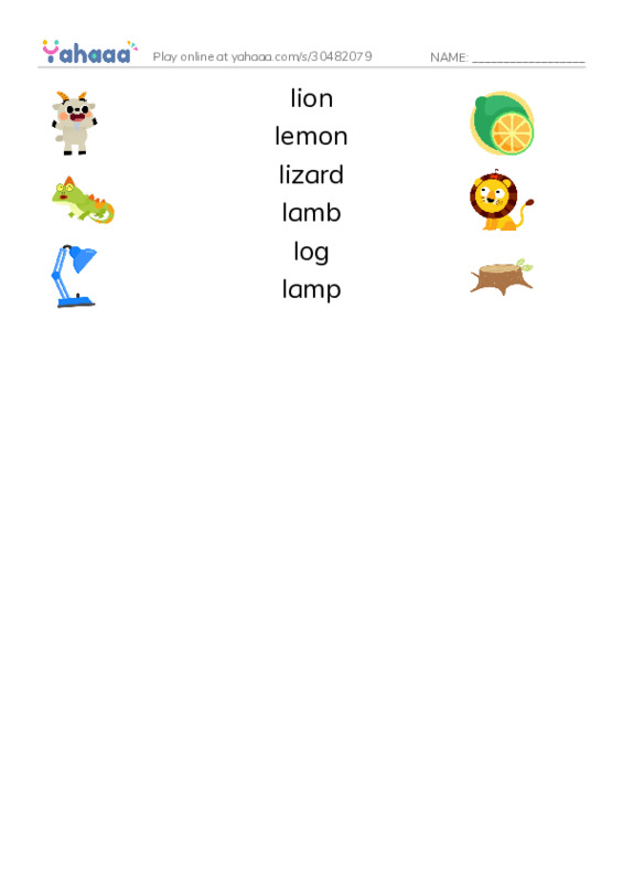 L words 1 PDF three columns match words