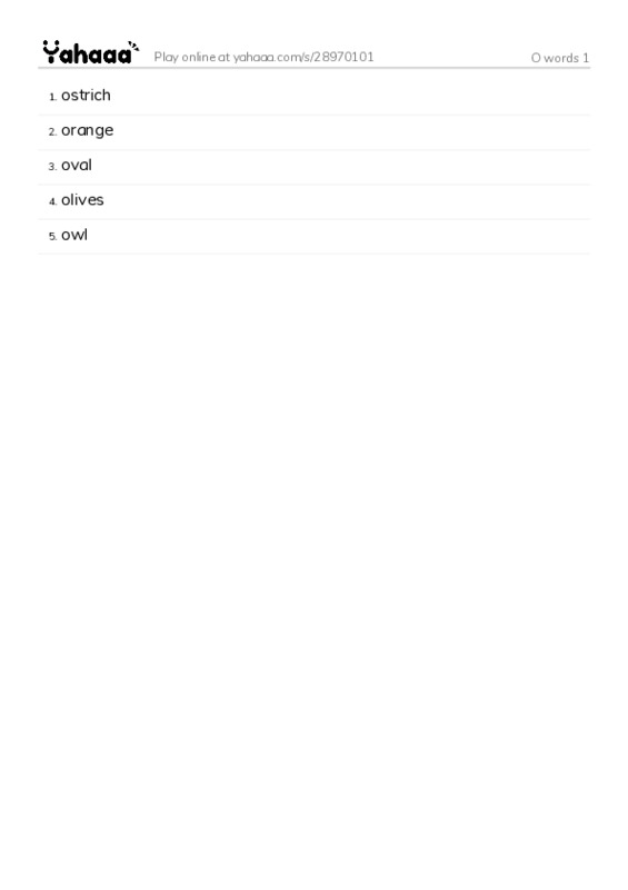 O words 1 PDF words glossary