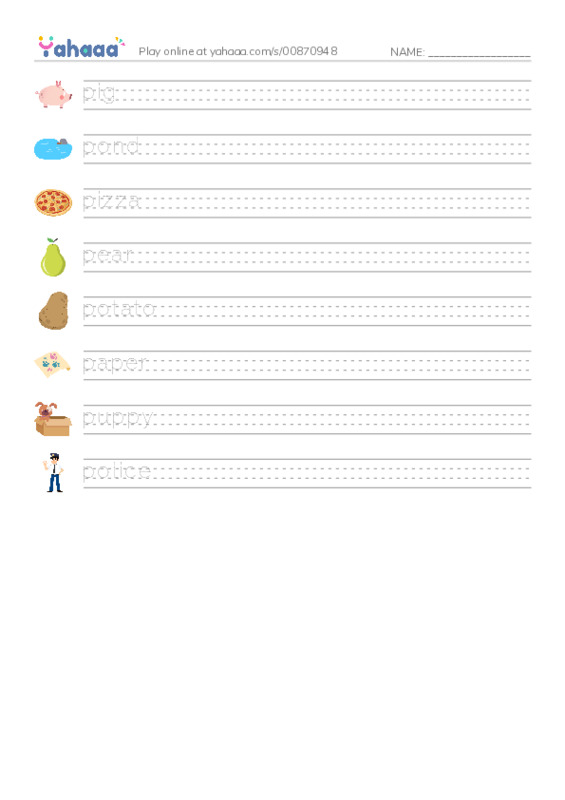 P words 1 PDF write between the lines worksheet