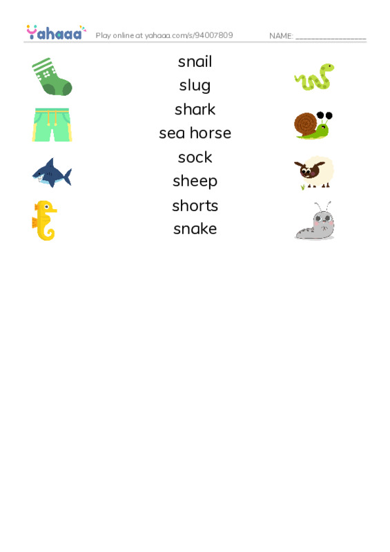 S words 1 PDF three columns match words