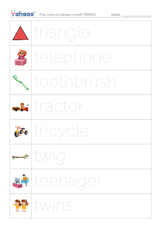 T words 2 PDF one column image words