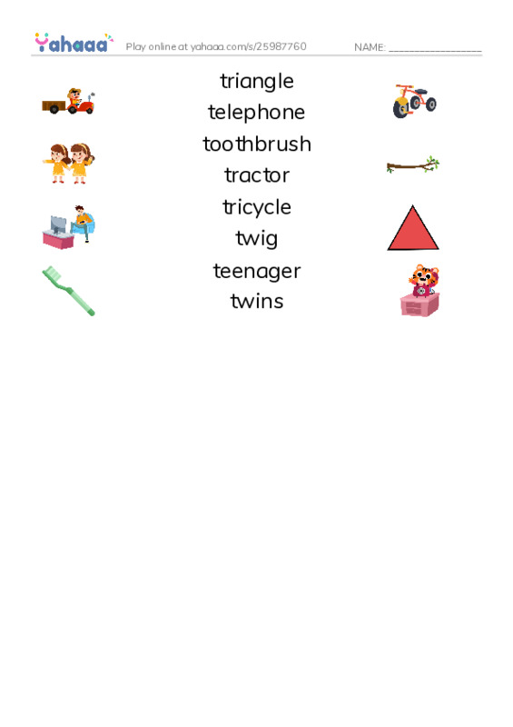 T words 2 PDF three columns match words