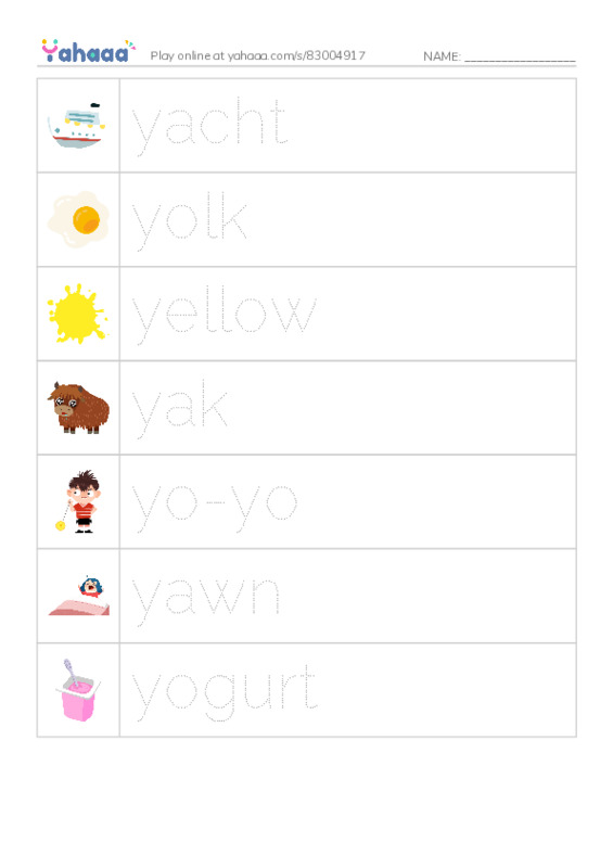 Y words PDF one column image words