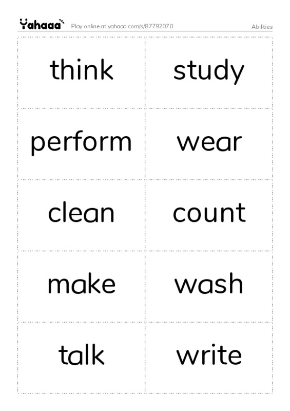 Abilities PDF two columns flashcards