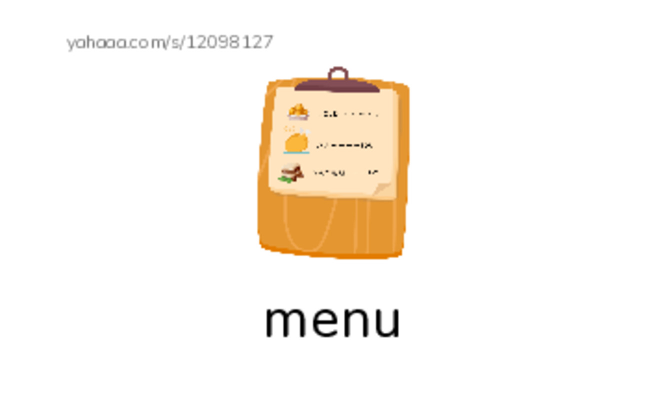 Restaurant vocabulary PDF index cards with images