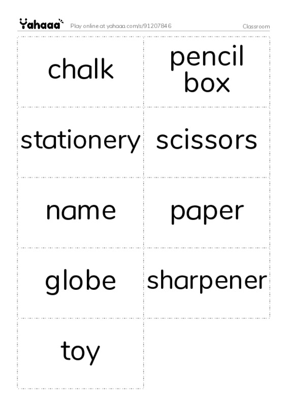 Classroom PDF two columns flashcards