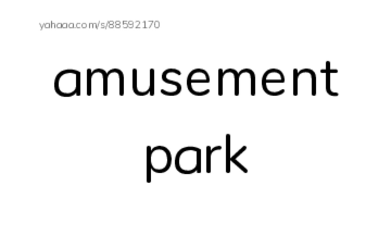 Amusement Park PDF index cards word only