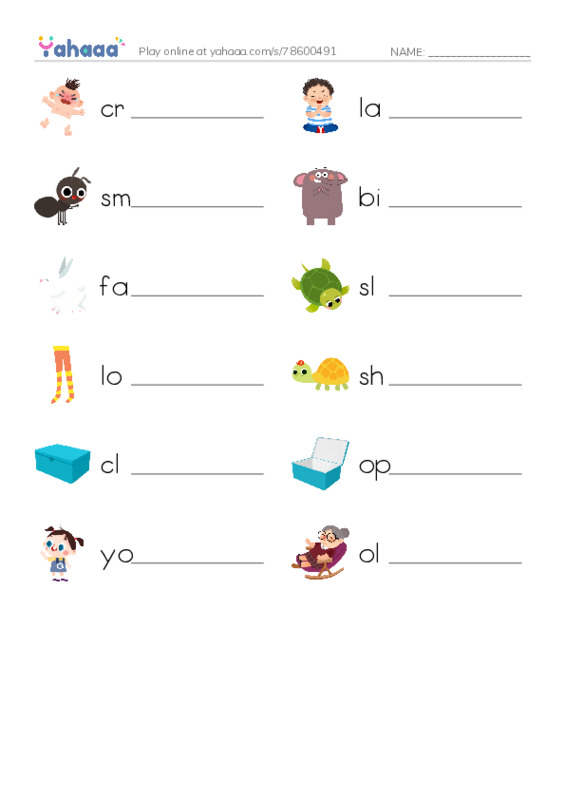 Opposites vocabulary PDF worksheet writing row
