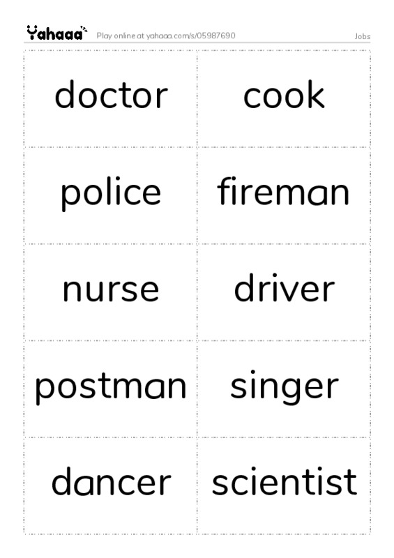 Jobs PDF two columns flashcards