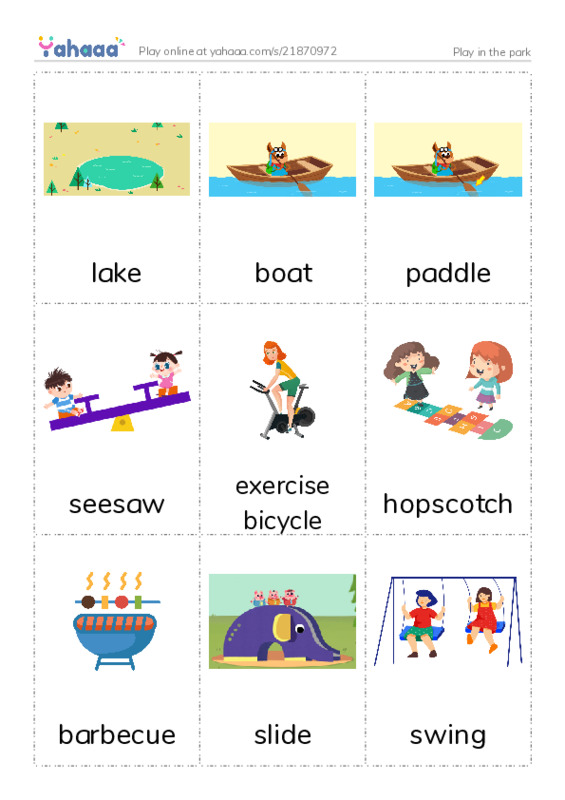 Play in the park PDF flaschards with images