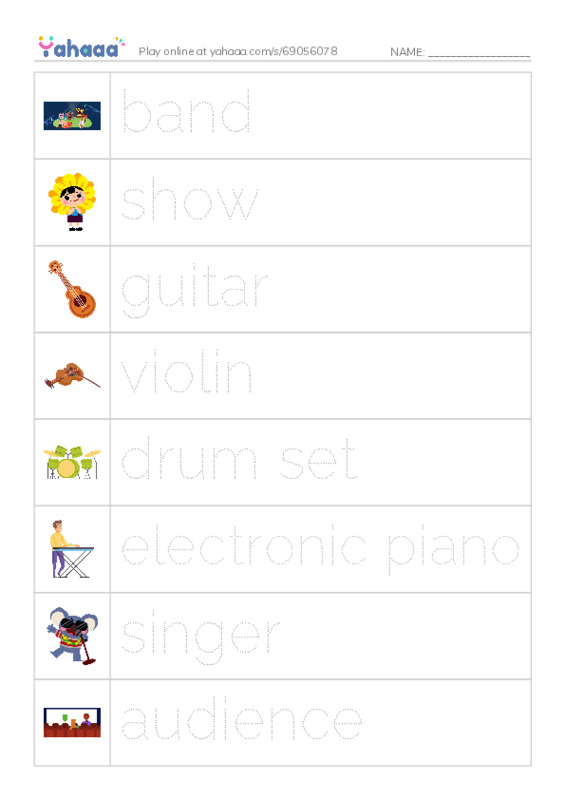 Music show PDF one column image words