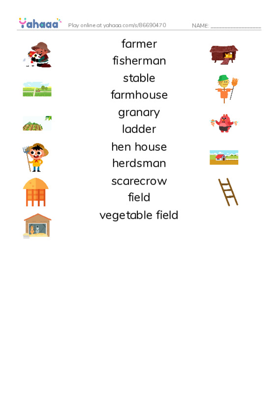 A Farmer's Daily PDF three columns match words