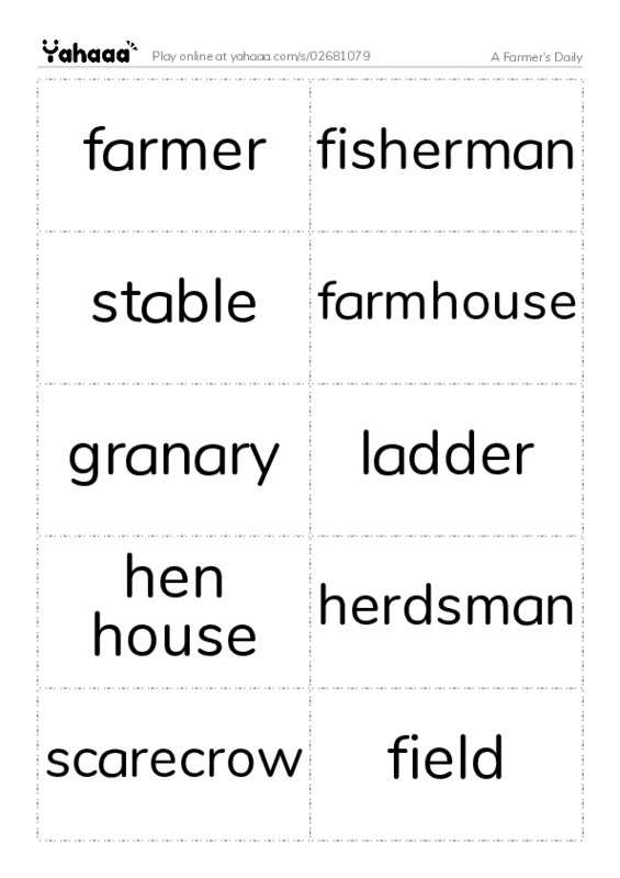 A Farmer's Daily PDF two columns flashcards