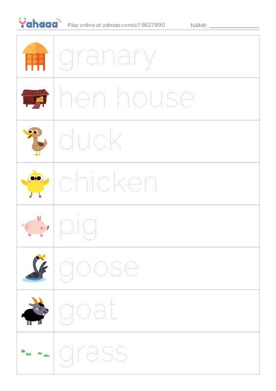 In the Farm PDF one column image words