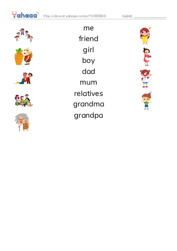 People Around Us PDF three columns match words
