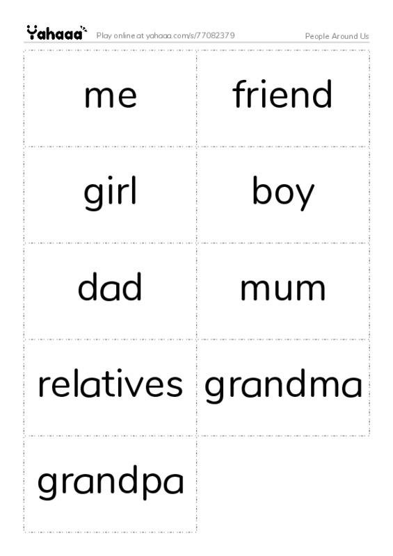 People Around Us PDF two columns flashcards