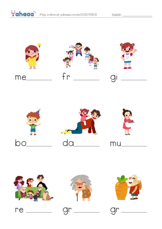 People Around Us PDF worksheet to fill in words gaps