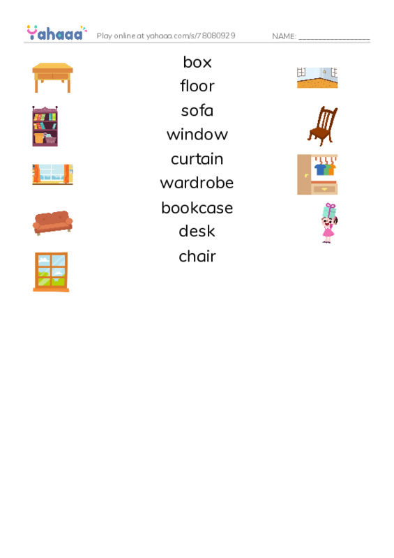 Furnitures PDF three columns match words