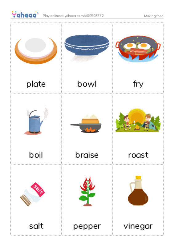 Kitchen PDF flaschards with images