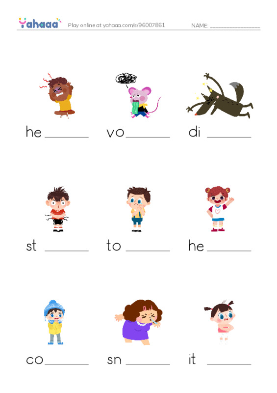Health PDF worksheet to fill in words gaps