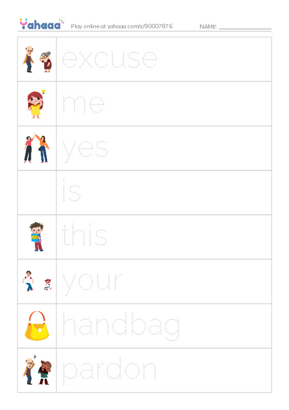 New Concept English Lesson 1-2 PDF one column image words