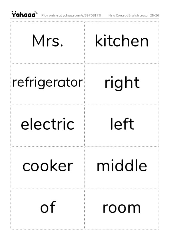 New Concept English Lesson 25-26 PDF two columns flashcards