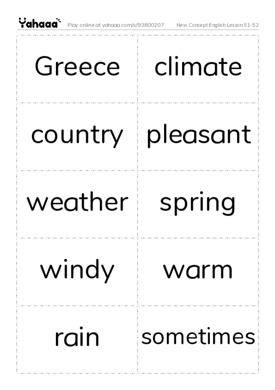 New Concept English Lesson 51-52 PDF two columns flashcards