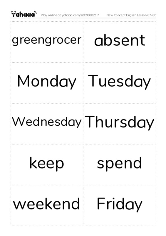 New Concept English Lesson 67-68 PDF two columns flashcards