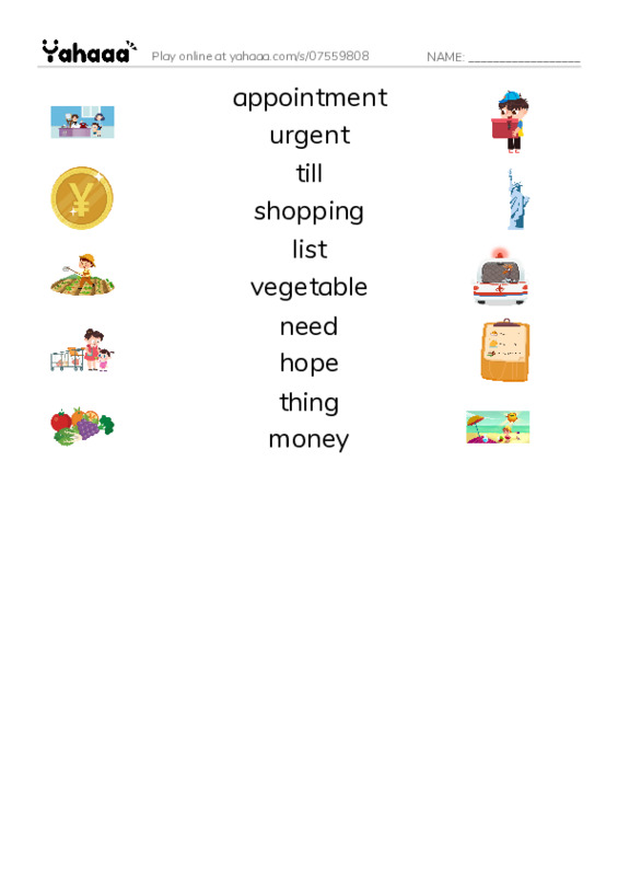 New Concept English Lesson 77-78 PDF three columns match words