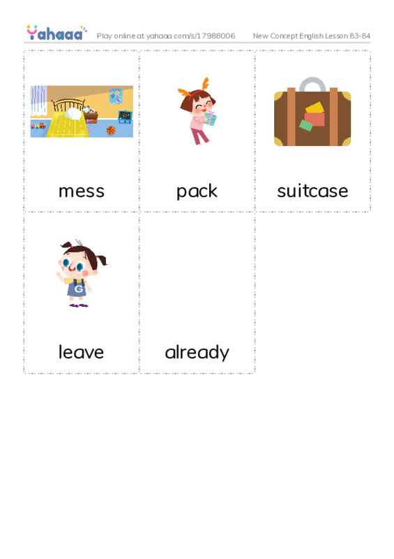 New Concept English Lesson 83-84 PDF flaschards with images
