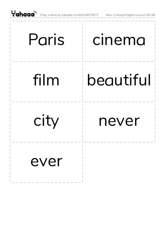 New Concept English Lesson 85-86 PDF two columns flashcards