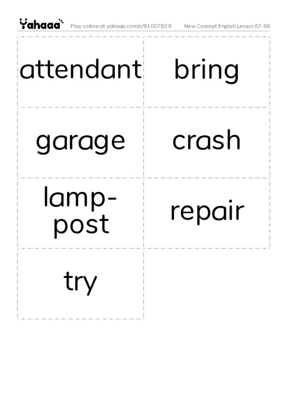New Concept English Lesson 87-88 PDF two columns flashcards