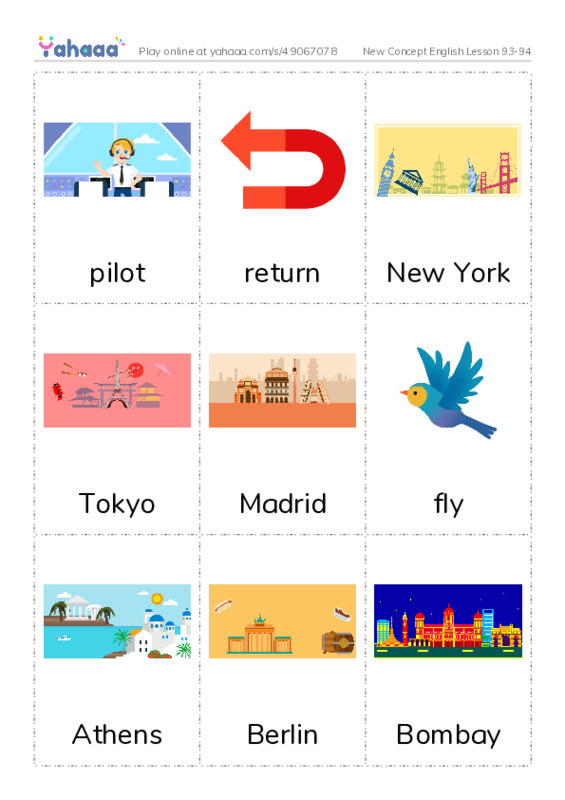 New Concept English Lesson 93-94 PDF flaschards with images