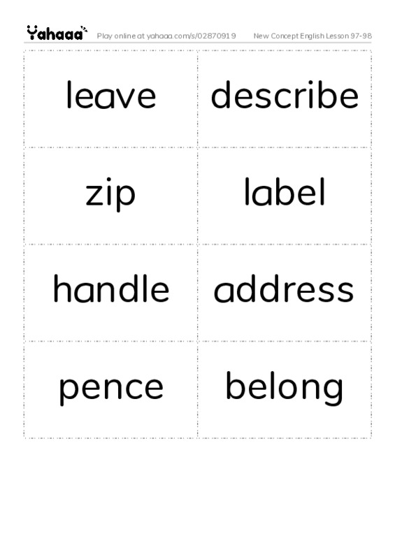 New Concept English Lesson 97-98 PDF two columns flashcards