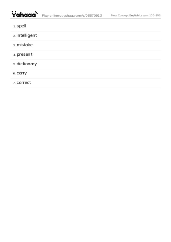 New Concept English Lesson 105-106 PDF words glossary