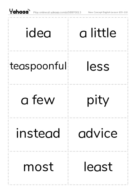 New Concept English Lesson 109-110 PDF two columns flashcards