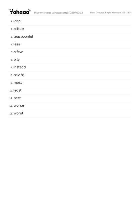 New Concept English Lesson 109-110 PDF words glossary