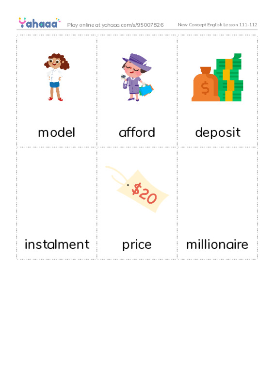 New Concept English Lesson 111-112 PDF flaschards with images