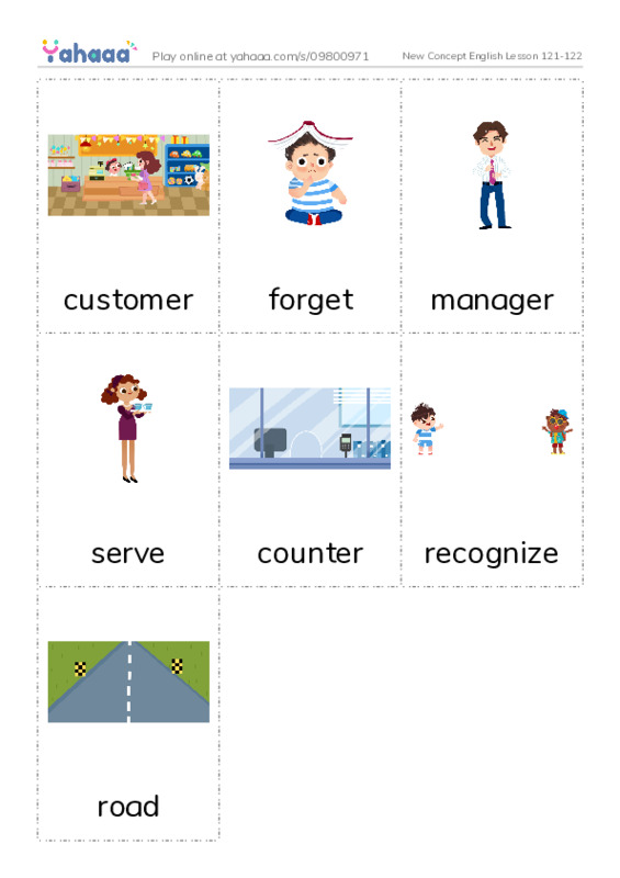 New Concept English Lesson 121-122 PDF flaschards with images
