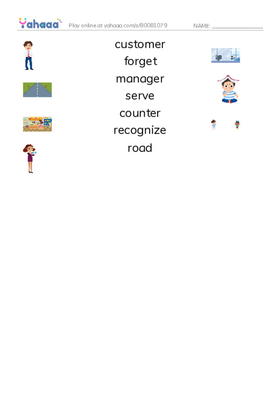 New Concept English Lesson 121-122 PDF three columns match words