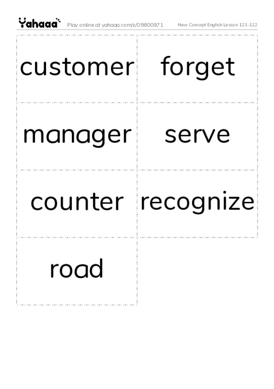 New Concept English Lesson 121-122 PDF two columns flashcards
